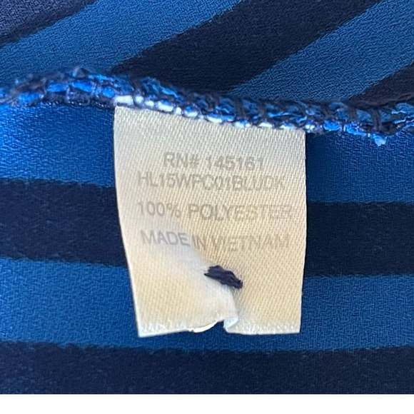 Charming Charlie Womens Size Small Striped Blouse Ruched Sleeves V Neck Pullover - Picture 7 of 8